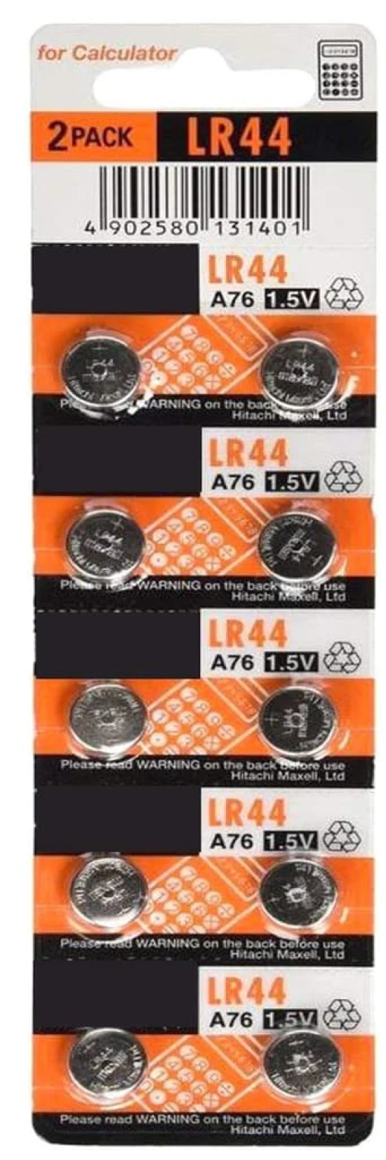 LR44 Battery, 1.5V Micro Alkaline Button Coin Cell Button Battery (LR44, A76, PX76A, V136A, AG13, L1154.) 1, 5V, (76A Suitable for use in Toys, calculators and Measurement Devices Pack of 10