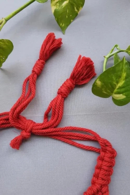 Handcrafted Macrame Headband - Red