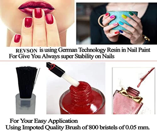 Revson 10ml Unique Glossy Finish Nail Polish (R-01) | Long-Lasting, Chip Resistant For Women (Pack of 6)