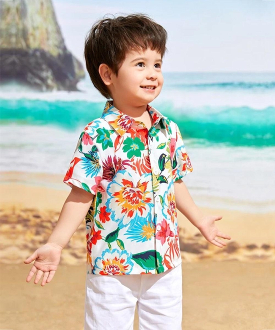 Venutaloza Toddler Boys Floral Graphic Shirt For Boy.-6 Month to 12 Month