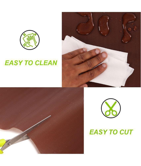 EASYHOME Multipurpose ( 60 cm X 10 m) EVA Anti-Slip Mat Liners For Bathroom, Kitchen, Fridge & Table Mat- Brown (60cmx1000cm)