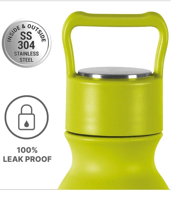 Milton ALICE 600,NEON GREEN Neogreen Stainless Steel Water Bottle 580 mL ( Set of 1 ) - Neogreen