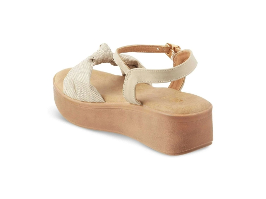 Tresmode Brera Beige Womens Platform Wedge Sandals- 36