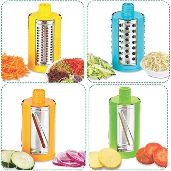 4 in 1 Drum Grater Shredder Slicer for Vegetable, Fruit, Chocolate, Dry Fruits, Salad Maker