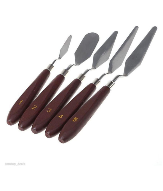 Samvardhan 5 Piece Palette Knives/Painting Knives of Various Size & Shapes (Size-1,2,3,4,5)