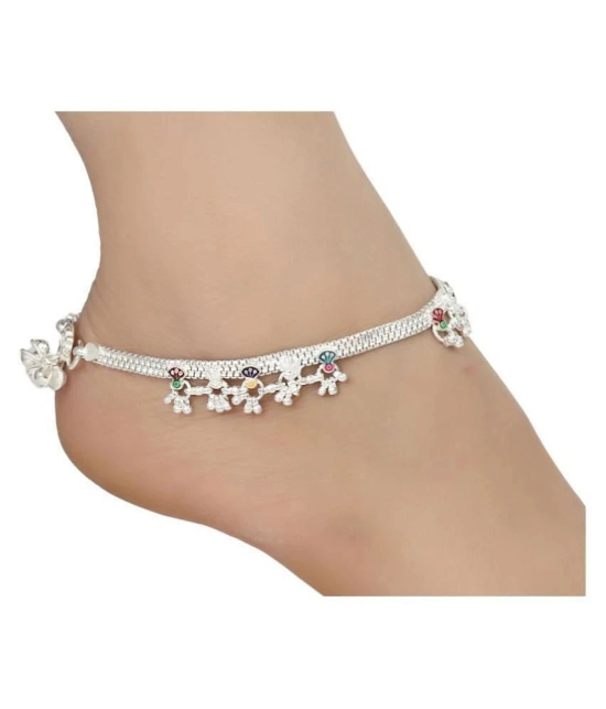 AanyaCentric - Silver Anklets ( Pack of 1 ) - Silver