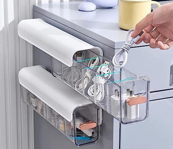 Entisia Wall Mounted Socks Storage Box - 6 Cell New Clear Transparent Storage Box, Plastic Storage Rack for Clothes, Socks, Ties, Data Cable, Spices Grid Closet for Home, Wardrobe