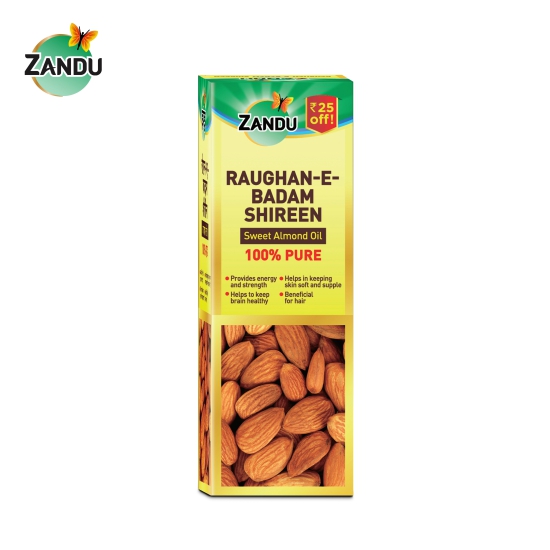 Zandu Raughan E Badam Shireen Sweet Almond Oil for Hair Skin  Digestion-100ml