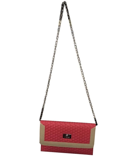 Apnav Pink Designer Clutch With Sling