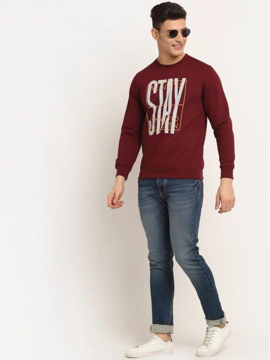 Rodamo Men Maroon Printed Sweatshirt