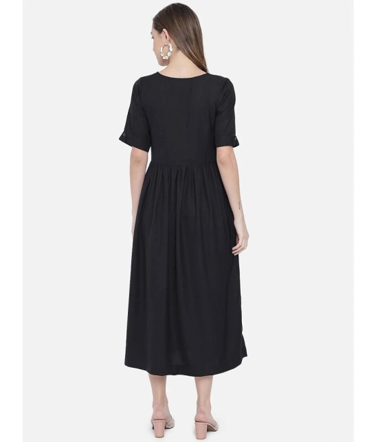 ALL WAYS YOU Polyester Black Empire Dress - Single - XL