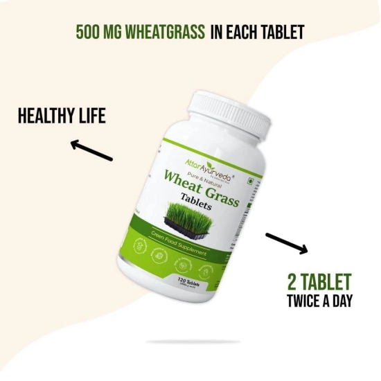 Attar Ayurveda Wheat Grass Tablets (120 Tablets, 500mg)