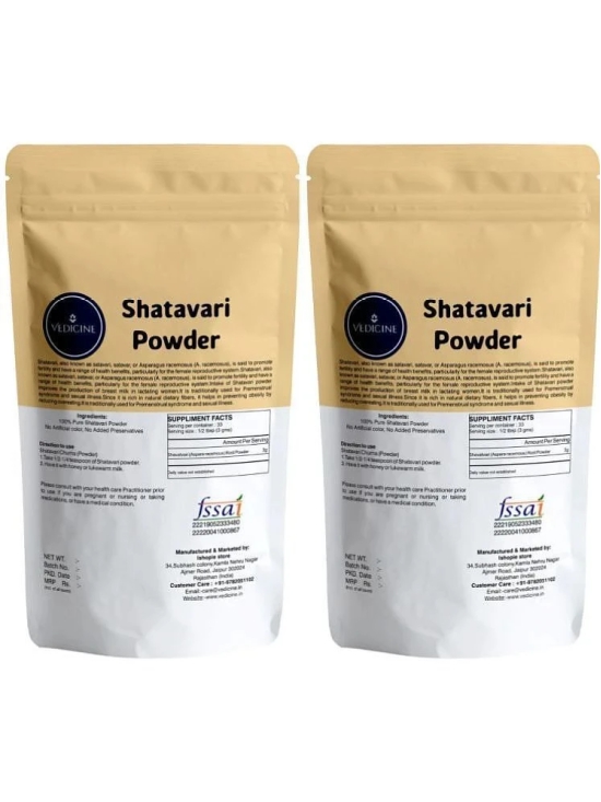 Vedicine Shatavari Powder 200 grams Asparagus Racemosus, Buttermilk Root / Satamuli (2 x 100 g)