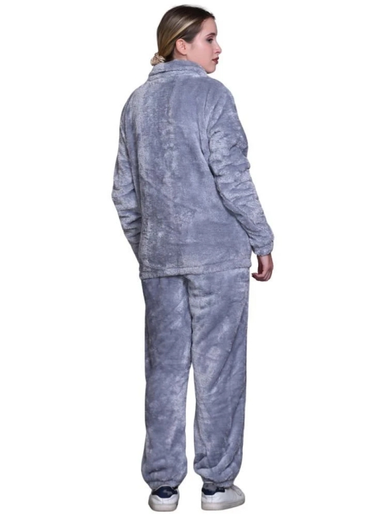 Looks United Grey Woollen Solid Tracksuit - Pack of 1 - None