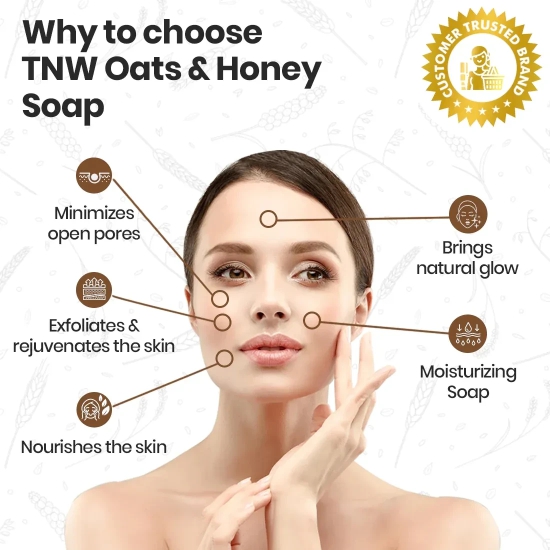 Oats & Honey Soap - Handmade Soap For Face & Body ( Paraben/ Sulphate/ Silicon Free) 100g