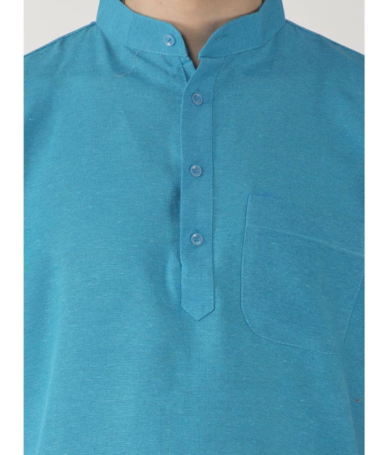 KLOSET By RIAG - Blue Cotton Men's Shirt Style Kurta ( Pack of 1 ) - None