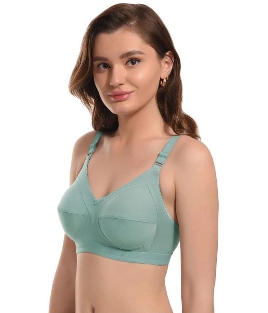 Elina Sea Green Cotton Non Padded Womens Minimizer Bra ( Pack of 1 ) - None