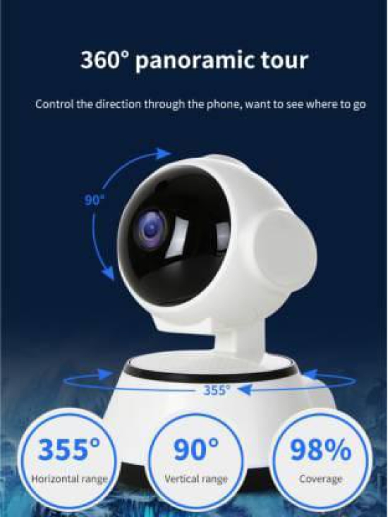 2MP Wi-Fi Ip 360° Auto Tracking Live Monitoring Two-way Audio Alarm Indoor Security Camera  (4 Channel)