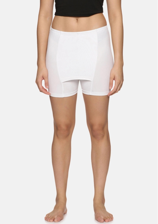 Front Double Layer Stretchable Lounge shorts ny48-White / Medium