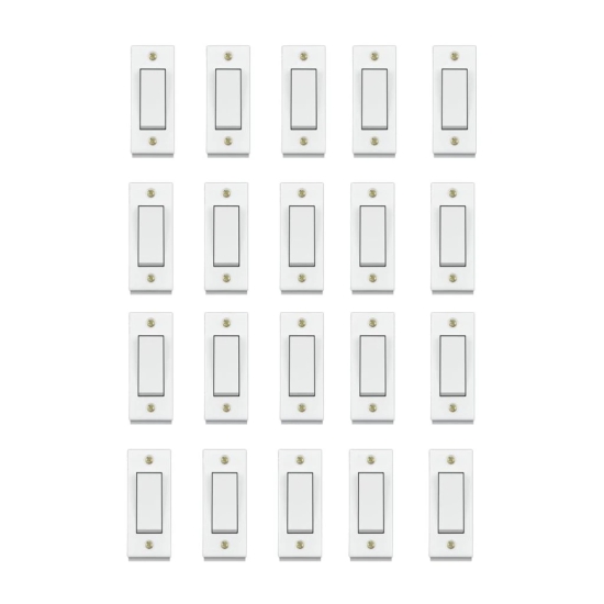 Anchor 6A 1 Way Polycarbonate Switch (White) -20 Pieces