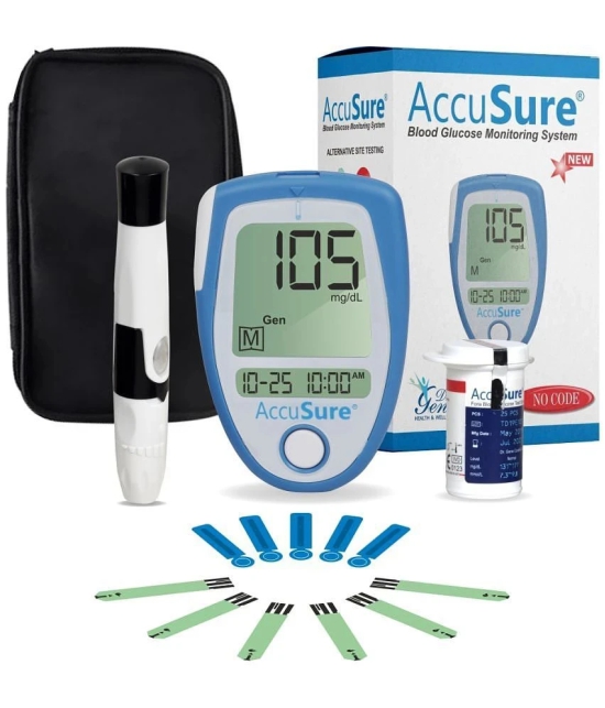 AccuSure Instant Digital Blood Glucometer Kit with 25 Strips,10 Lancet,1 Lancing device