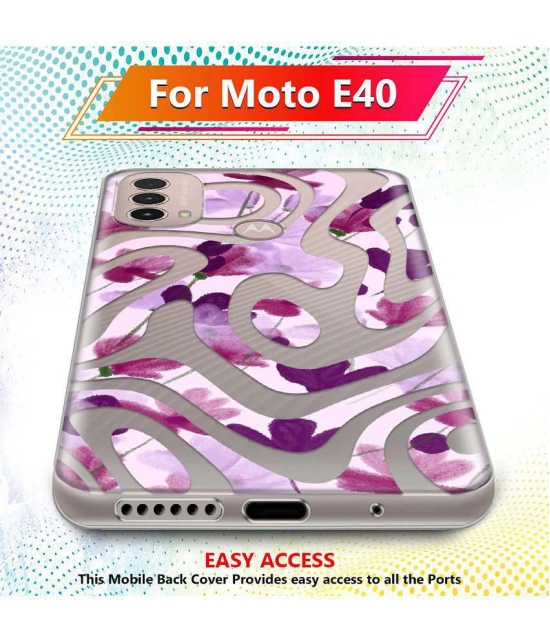 NBOX - Multicolor Silicon Printed Back Cover Compatible For Motorola Moto E40 ( Pack of 1 )