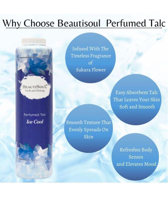 Beautisoul Talcum Powder Cherry Blossom and Ice Cool Talc Talc 200 gm Pack of 2