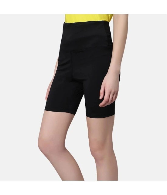 Omtex Black Polyester Solid Shorts - Single - None