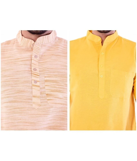 DESHBANDHU DBK - Muticolor Cotton Mens Regular Kurta ( Pack of 2 ) - None