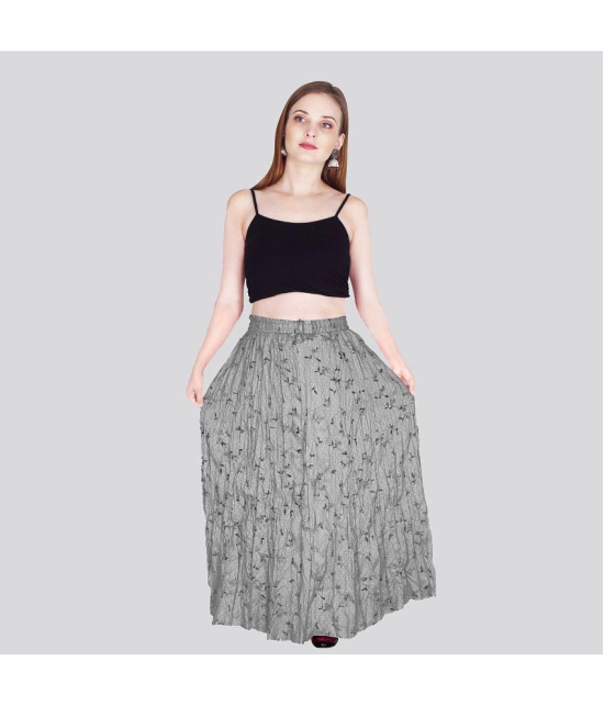 Sttoffa - Grey Rayon Women's Broomstick Skirt ( Pack of 1 ) - None