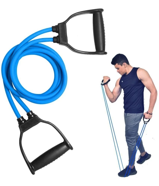 Double Toning Tube Resistance Tube ,Skipping Rope Jump Rope. Resistance Tube - Blue