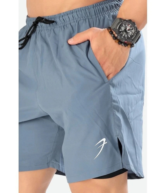 Fuaark - Light Blue Polyester Mens Gym Shorts ( Pack of 1 ) - None