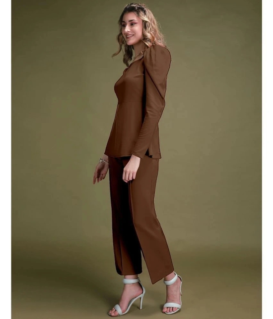 Selvia Brown Dyed Pant Top Set - None