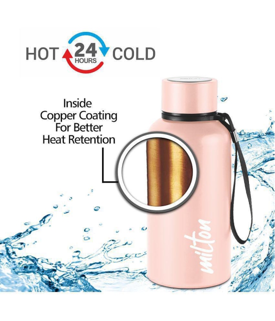 Milton Aura 500 Thermosteel Bottle, 520 ml, Beige | 24 Hours Hot and Cold | Easy to Carry | Rust Proof | Leak Proof | Tea | Coffee | Office| Gym | Home | Kitchen | Hiking | Trekking | Travel