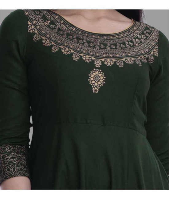 SIPET - Green Rayon Womens Anarkali Kurti ( Pack of 1 ) - None