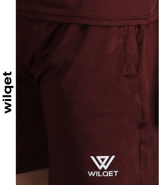 Mens Running Shorts in Embossed-Mehroon / XL