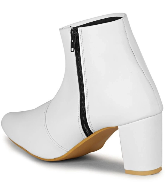 Saheb White Womens Ankle Length Boots - None