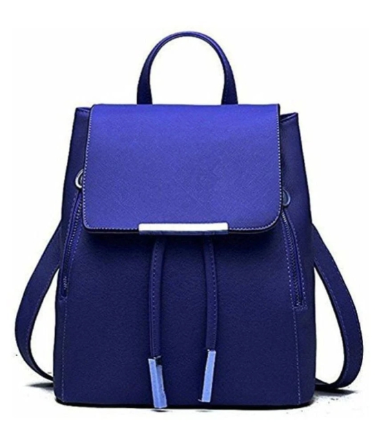 Parrk Blue P.U. Backpack - Blue