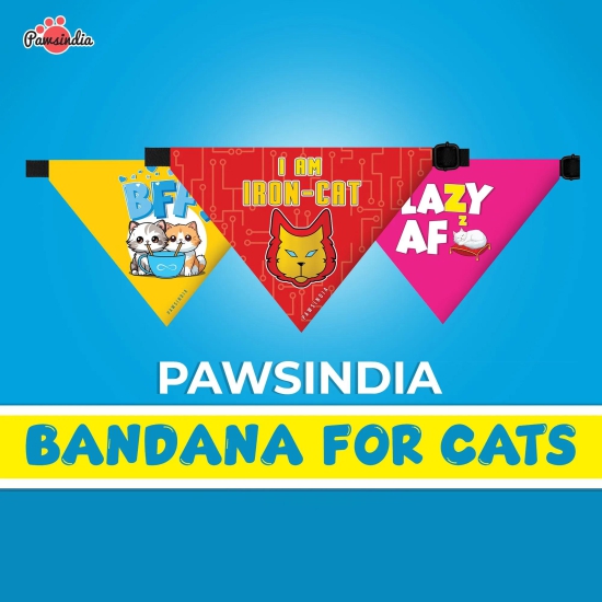 PawsIndia Cat Bandana - Wonder Cat-X-Small