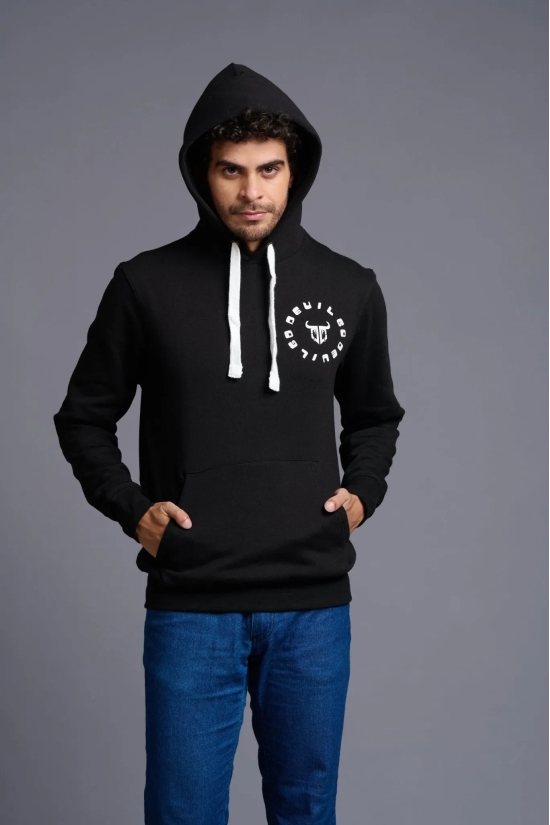 Devil Printed Black Hoodie for Men S