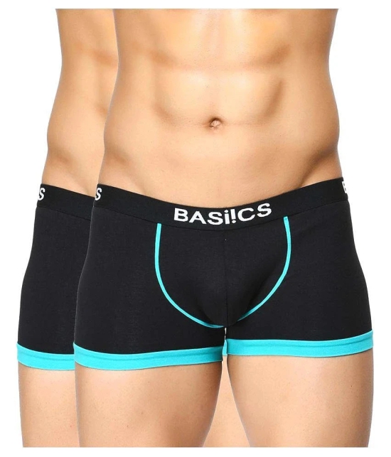 BASIICS By La Intimo - Black Cotton Mens Trunks ( Pack of 2 ) - M