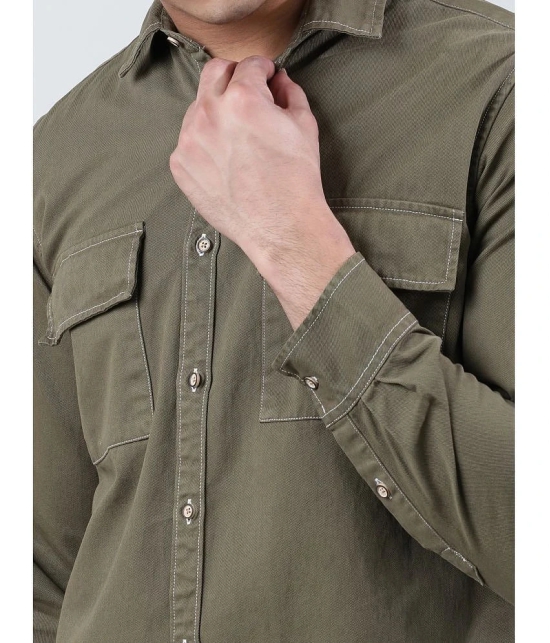 Bene Kleed 100% Cotton Regular Fit Solids Full Sleeves Mens Casual Shirt - Olive ( Pack of 1 ) - None