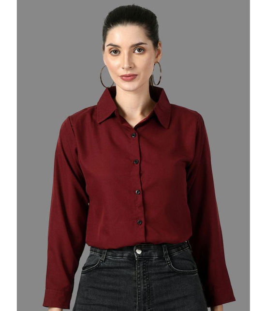 DKGF Fashion - Maroon Crepe Womens Shirt Style Top ( Pack of 1 ) - None