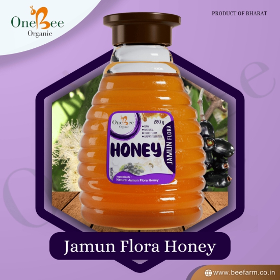 ONE BEE ORGANIC Honey | Jamun Honey/Blackberry Flora Honey | Natural Flora Honey - 280 GM.