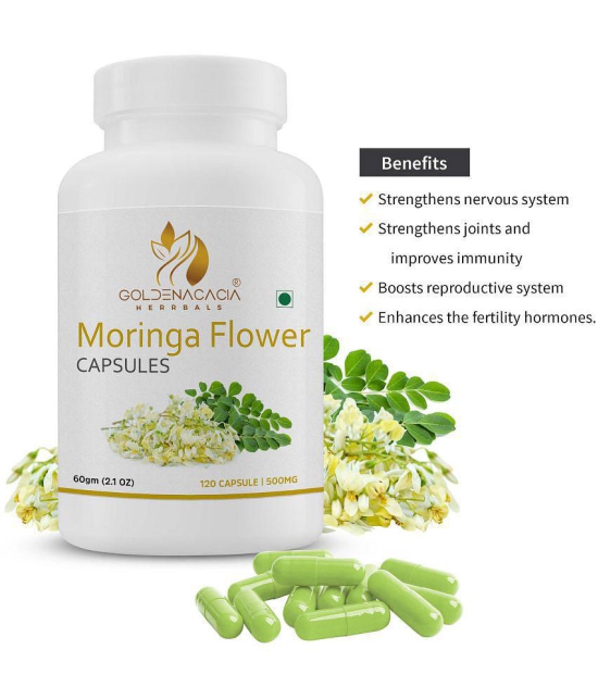 GOLDENACACIA HERRBALS Moringa Flower 120 Capsules Capsule 1 no.s