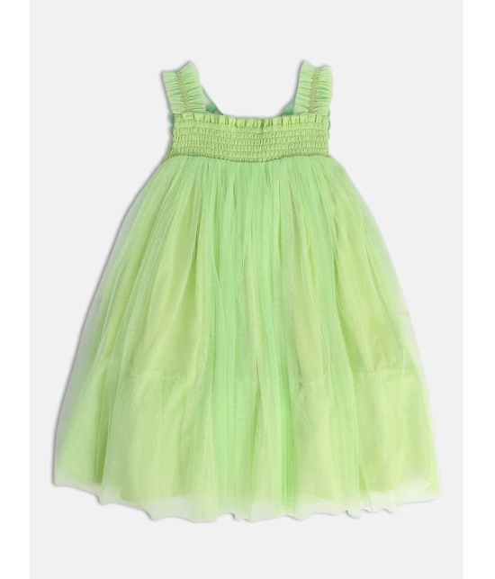 MINI KLUB Green Nylon Girls A-line Dress ( Pack of 1 ) - None