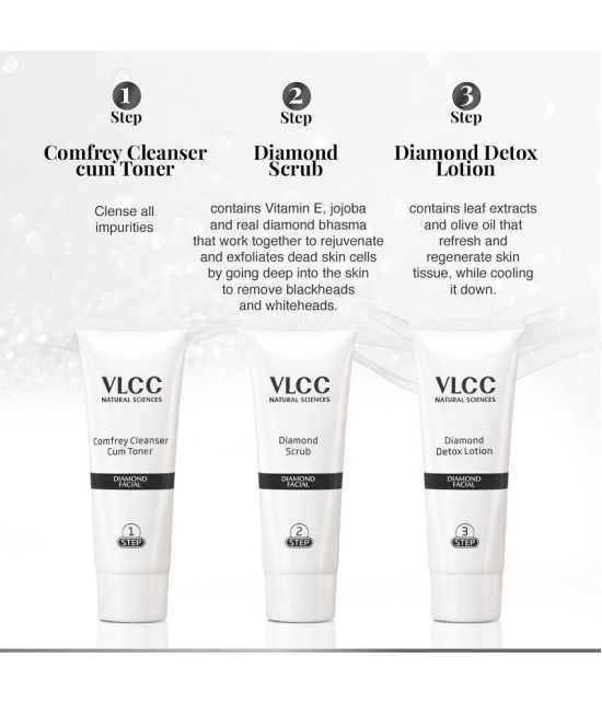 VLCC Diamond Single Facial Kit 60 g, Parlour Glow with Natural Ingredients