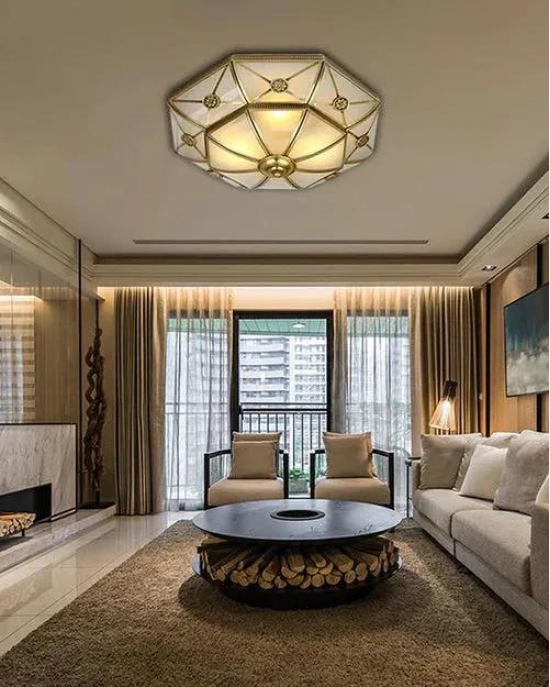 Hdc Flush Mount Traditional Curved Ceiling Light