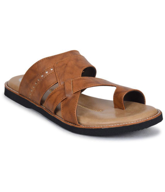 Ajanta Tan Flip Flops - None