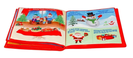 Skyculture? My First Christmas Soft Cloth Book for Babies, Baby Learning Fabric Book, Early Education Toy, Lightweight and Foldable Gift for Babies Infants Toddlers